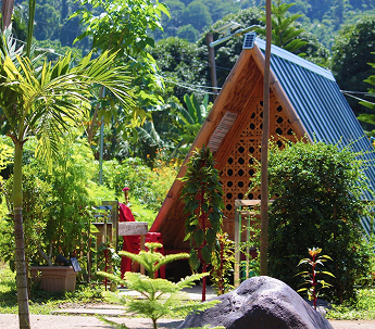 Wooden gazebo cottage